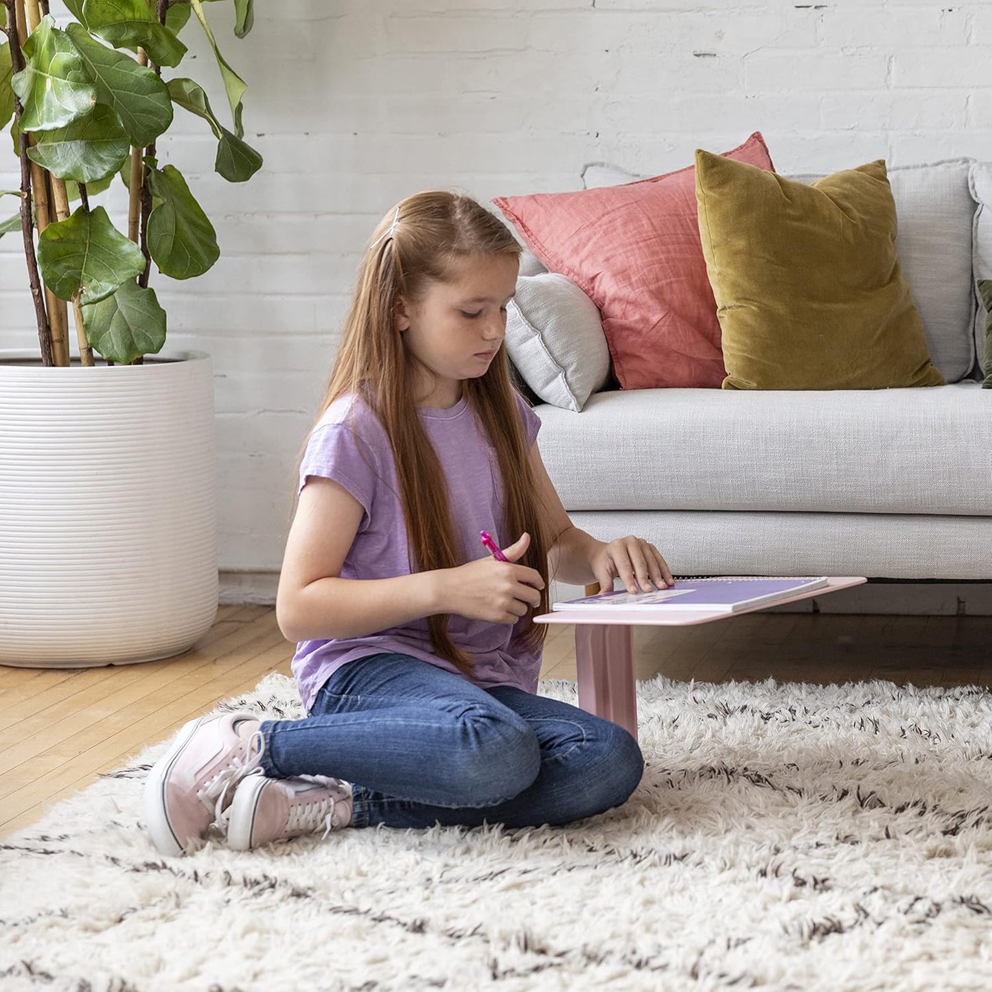 ECR4Kids The Surf Portable Activity Lap Desk, Classroom Essentials, Pink, 10-Pack