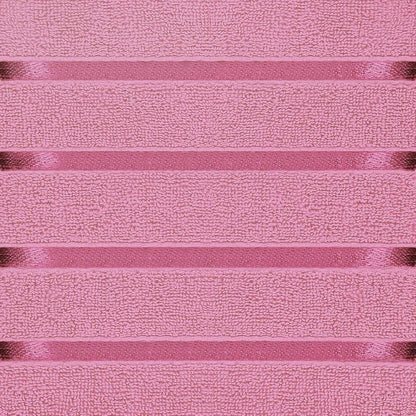 Utopia Towels 8 Piece Luxury Towel Set, 2 Bath, 2 Hand, and 4 Wash Cloths, 600 GSM Ring Spun Cotton, Highly Absorbent Viscose Stripe Towels, Ideal for Everyday use, Pink