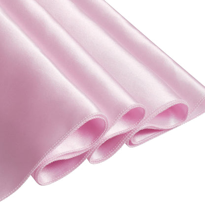 10 Pcs Pink Satin Chair Sashes Bows Universal Chair Cover for Wedding Reception Events Banquets Party, Hotel Event Decorations, 6 x 108 inch