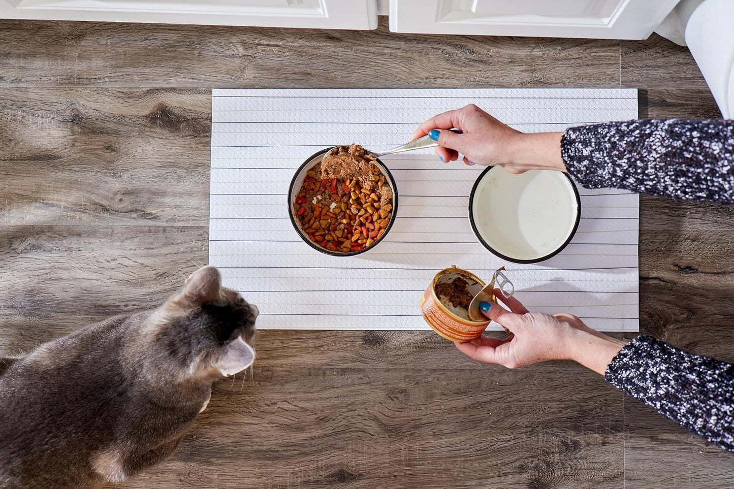 Pearhead Ceramic Cat Bowl, Holds 12 oz, Whisker-Friendly Pet Dish for Food and Water, Cute Cat Face Design