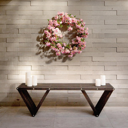 Nearly Natural 30in. Artificial Pink Cherry Blossom Wreath