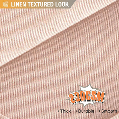 Jubilantex Folding Linen Shower Curtain for Bathroom Pink Waterproof Shower Curtain 1 Panel with 14 Metal Grommets and 1 Tie Back for Hotel,70"x70"