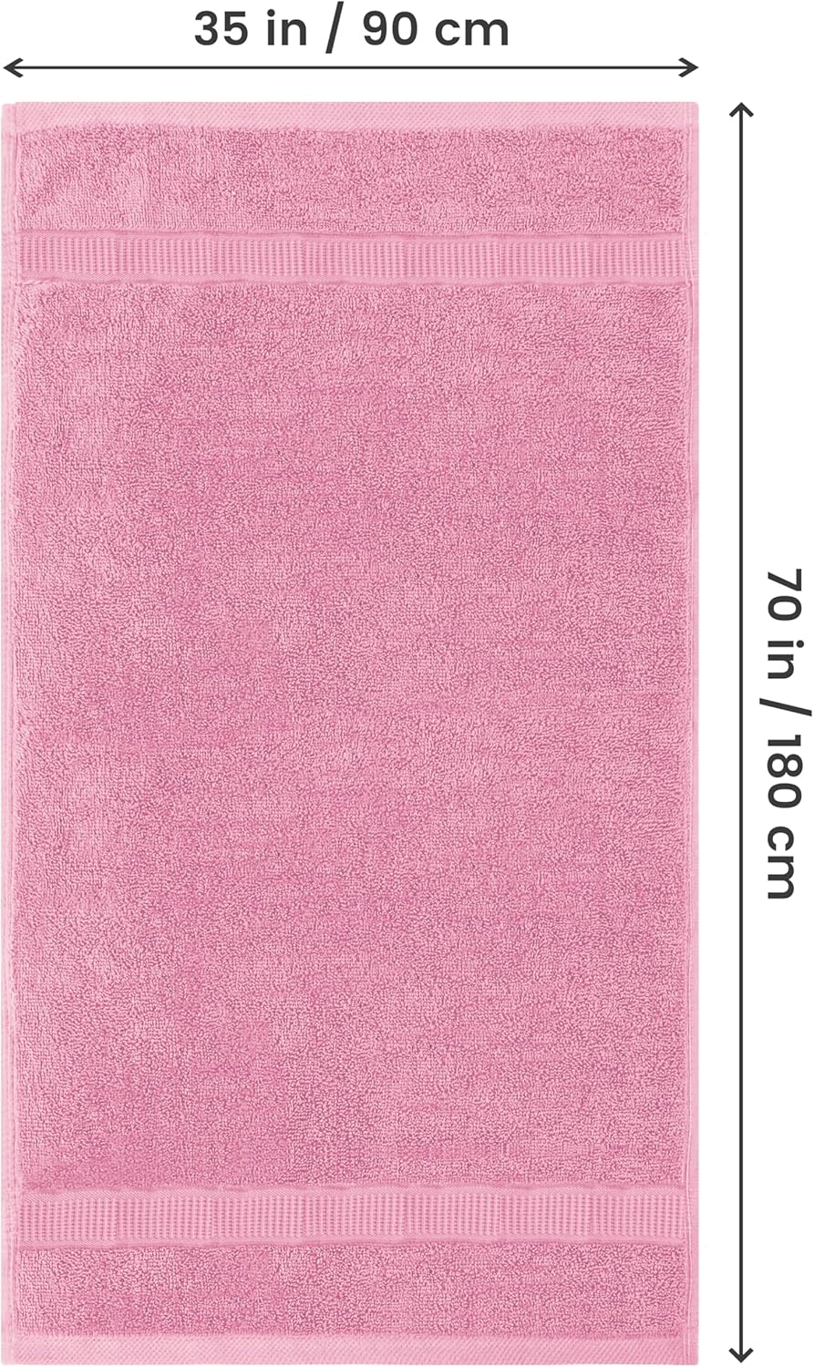 Utopia Towels Luxurious Jumbo Bath Sheet 2 Piece, 600 GSM, 35 by 70 Inches, 100% Ring Spun Cotton, Highly Absorbent and Quick Dry Extra Large Bath Towel, Super Soft Towel, Pink