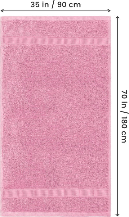 Utopia Towels Luxurious Jumbo Bath Sheet 2 Piece, 600 GSM, 35 by 70 Inches, 100% Ring Spun Cotton, Highly Absorbent and Quick Dry Extra Large Bath Towel, Super Soft Towel, Pink