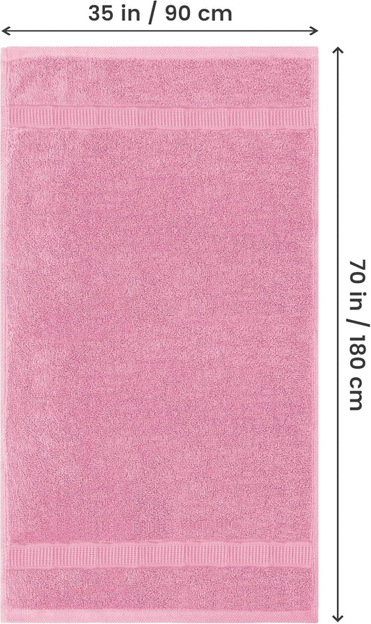 Utopia Towels Luxurious Jumbo Bath Sheet 2 Piece, 600 GSM, 35 by 70 Inches, 100% Ring Spun Cotton, Highly Absorbent and Quick Dry Extra Large Bath Towel, Super Soft Towel, Pink