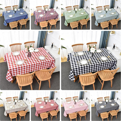 Waterproof Checkered Tablecloth Runner Fabric - Rectangle 12x108 Inch Classic Gingham Buffalo Plaid Table Cloth for Indoor/Outdoor Use - Table Cover for Kitchen, BBQs, and Parties