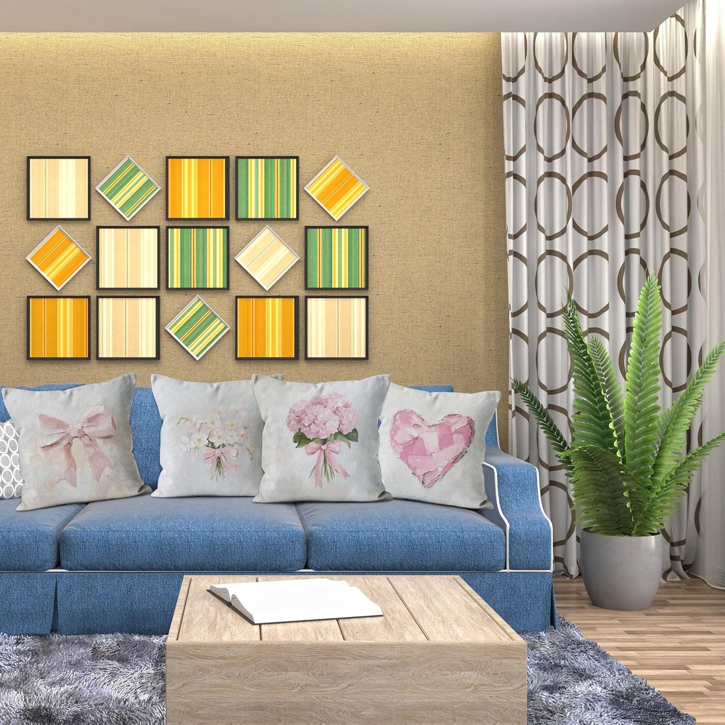 Pastel Pink Bow Hydrangea 18x18 Pillow Covers Set of 4, Coquette Preppy Room Decor, Pink Hydrangea Flower Heart Decorative Throw Pillow Covers for Girls Bedroom Dorm Apartment Home