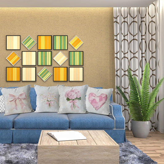Pastel Pink Bow Hydrangea 18x18 Pillow Covers Set of 4, Coquette Preppy Room Decor, Pink Hydrangea Flower Heart Decorative Throw Pillow Covers for Girls Bedroom Dorm Apartment Home