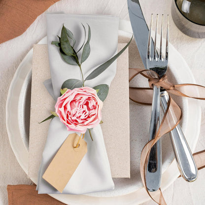 Handcraft Pink Rose Napkin Rings – 6-Pack Handmade Flower Napkin Holders with Jute Wrapped for Romantic Tablescapes, Birthday, Christmas, Thanksgiving, Weddings & Gifting