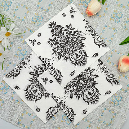 Bringsine 100 Baroque Flower Guest Napkins Pink 2 Ply Disposable Paper Pack Tropical Hand Napkin for Bathroom Hotel Gym Spa Party Wedding Bridal Baby Shower Decorative Towels