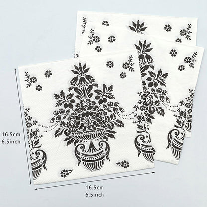 Bringsine 100 Baroque Flower Guest Napkins Pink 2 Ply Disposable Paper Pack Tropical Hand Napkin for Bathroom Hotel Gym Spa Party Wedding Bridal Baby Shower Decorative Towels