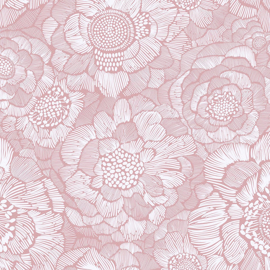 HeloHo Pink Peel and Stick Wallpaper Pink Floral Contact Paper Boho Wallpaper Removable Self Adhesive Flower Wall Paper for Cabinet Bathroom Bedroom Decoral Papel Tapiz para Pared 17.3" X 78.7"
