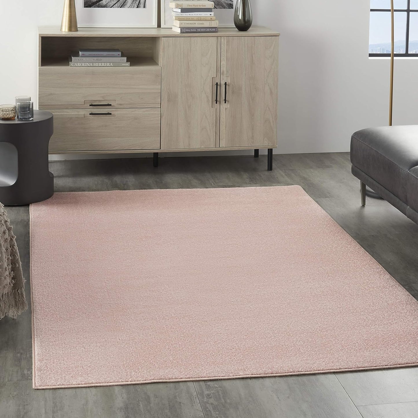 Nourison Home Nourison Essentials Pink 5' x 7' Area Rug - Easy Clean, Non Shedding, Bed Room, Living Room, Dining Room, Kitchen (5' x 7')