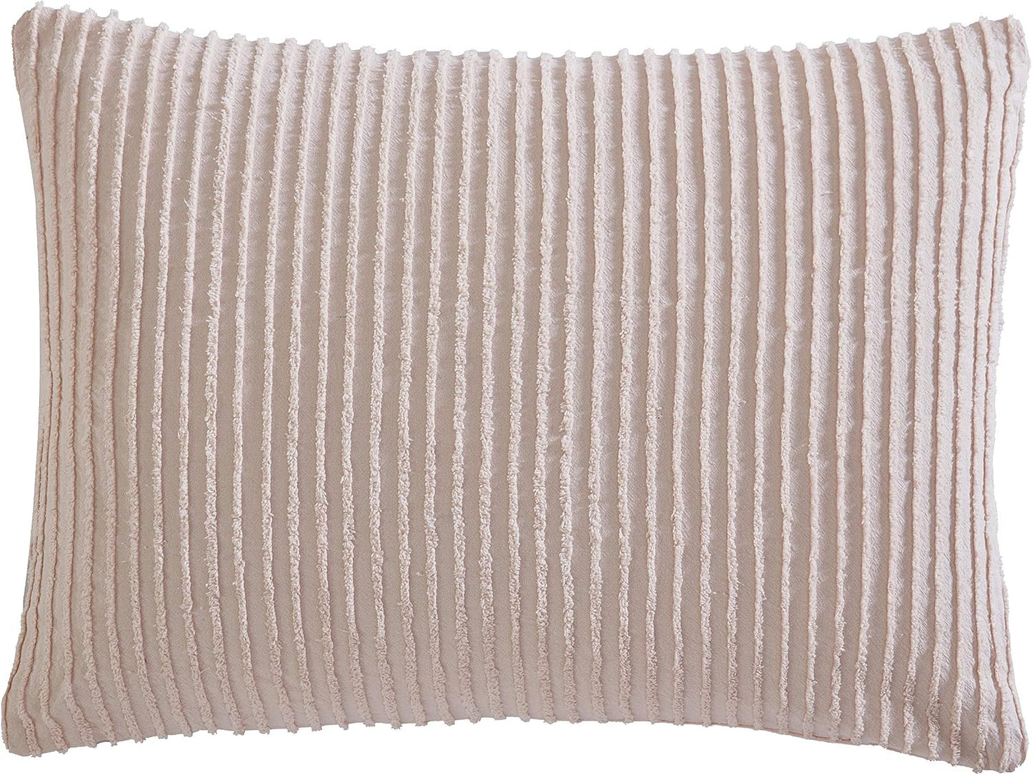 Beatrice Home Fashions Channel Chenille, Standard Sham, Blush