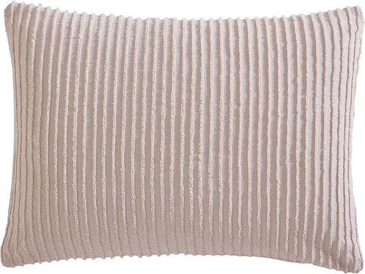 Beatrice Home Fashions Channel Chenille, Standard Sham, Blush