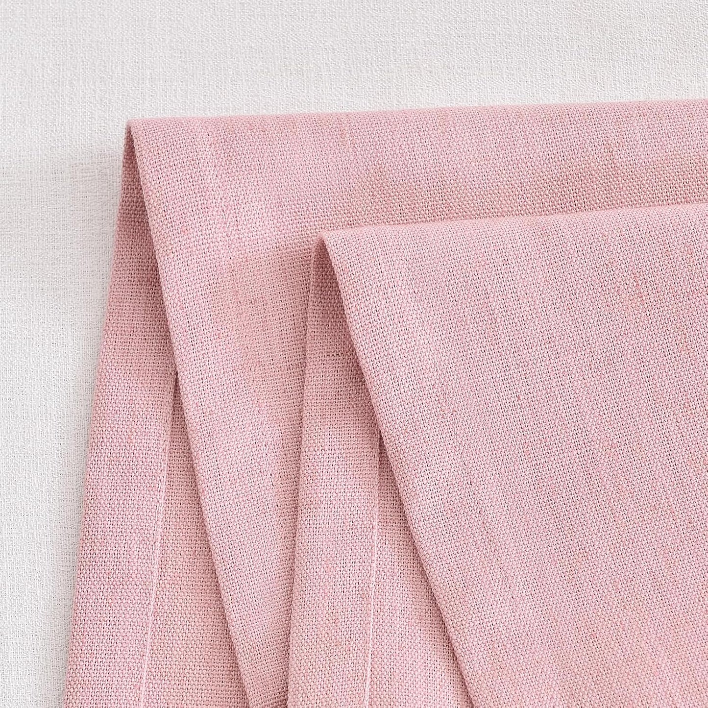Wracra Linen Table Runner, Burlap Pink Table Runners 48 Inches Long | Rich Woven Linen Blend Fabric, Machine Washable, Rustic Farmhouse Handcrafted Table Runner for Dresser Dining Table Decor