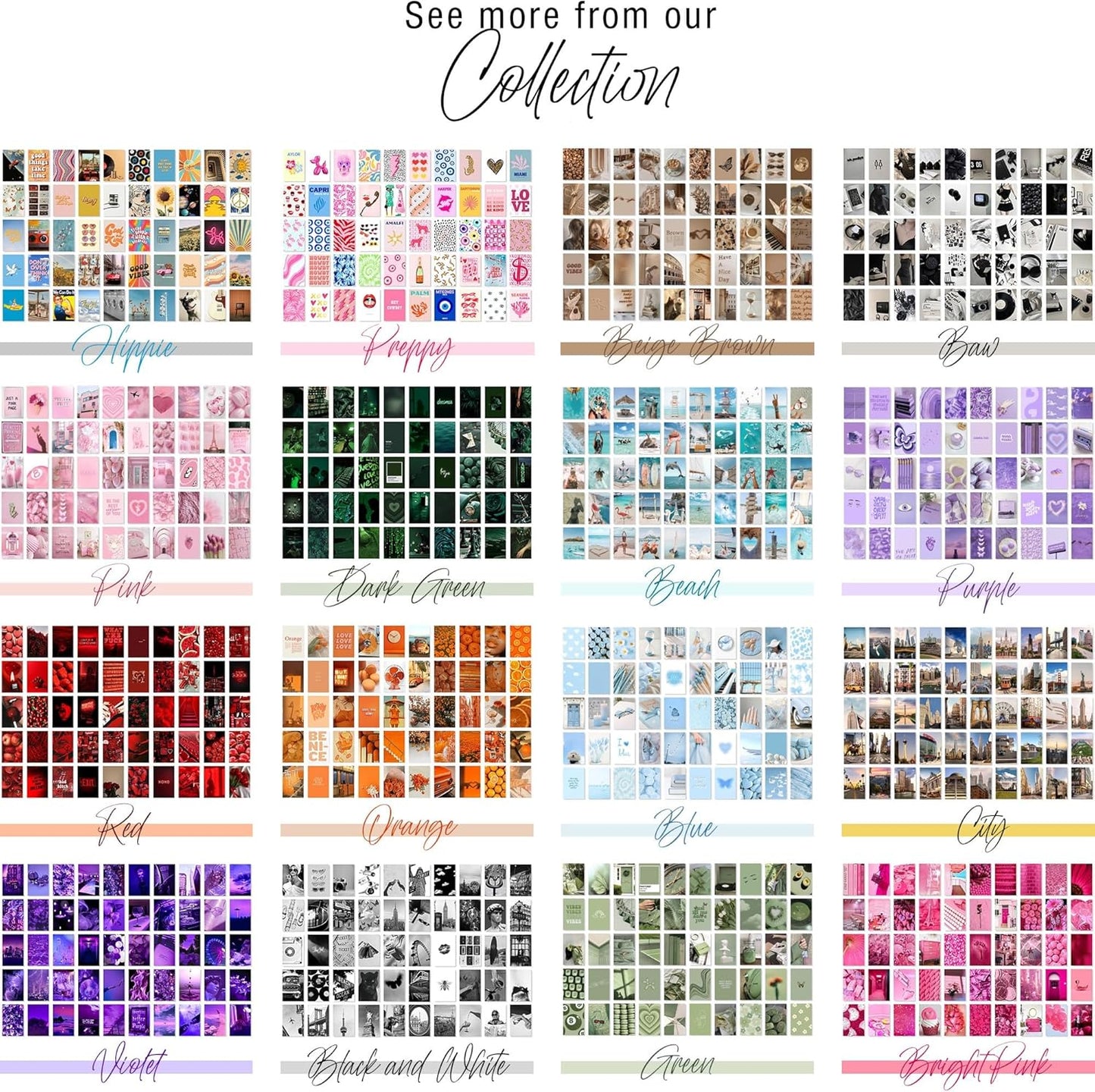 Y2K BOO Aesthetic Room Decor for Teen Girls Wall Collage Kit Vibrant and Playful Peach Aesthetic Posters 50 Pcs 4x6 Inch Cardstock for Bedroom Dorm Room Living Room Teen Girl Room Apartment Decor
