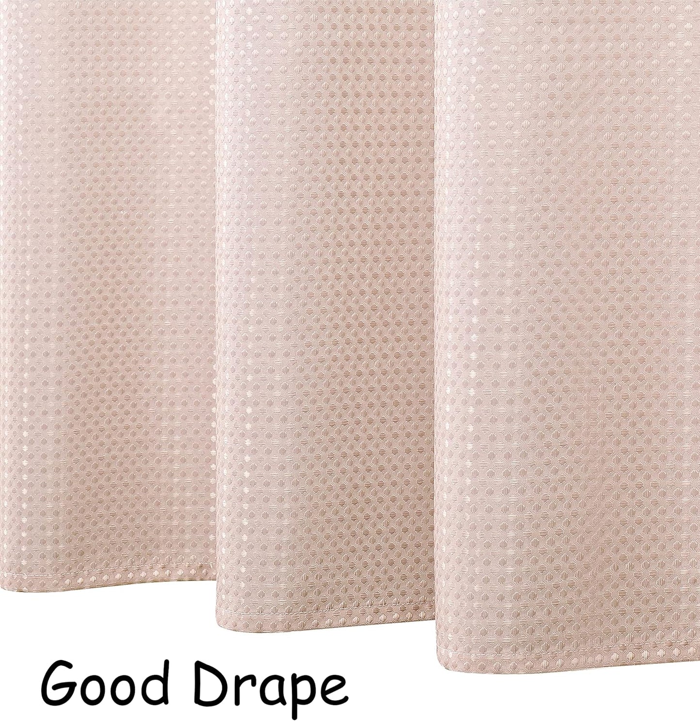 Central Park Pink Ombre Waffle Weave Shower Curtain Water Resistant Decorative White to Blush Pink Gradient Print Bathroom Spa Hotel Fabric Shower Curtain Liner with 12 Grommets, 70"x72"
