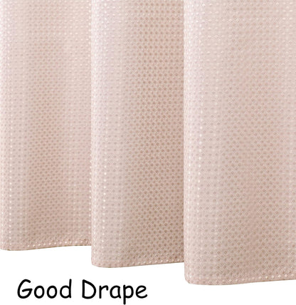 Central Park Pink Ombre Waffle Weave Shower Curtain Water Resistant Decorative White to Blush Pink Gradient Print Bathroom Spa Hotel Fabric Shower Curtain Liner with 12 Grommets, 70"x72"