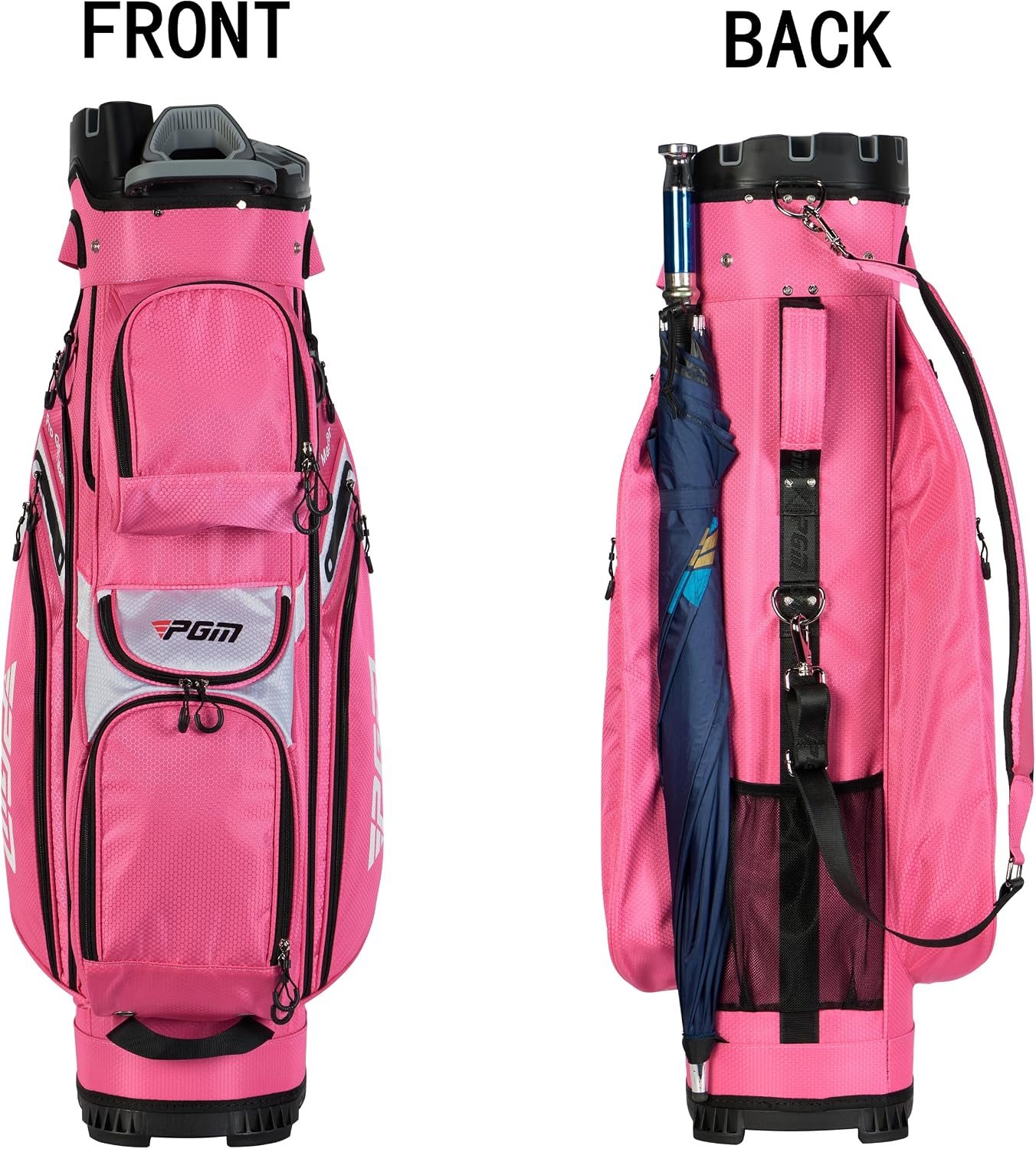PGM Golf Cart Bag with 14 Way Organizer Divider Top, Premium Cart Bag with Handles and Rain Cover for Men
