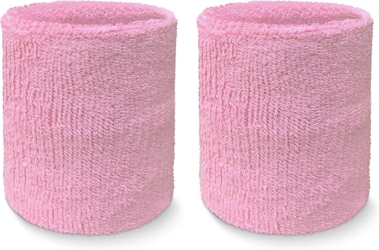 COUVER 4" Tall Wrist Sweatband - Plain Solid Color Soft Cotton Terry Cloth Sport Wristband 1 Pair