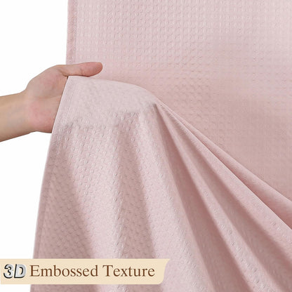 Aiyufeng Pink Shower Curtains for Bathroom，Dot Like Embossed Textured Waterproof Soft Polyester Cloth Shower Curtain，Hotel Spa Machine Washable，72Wx72L