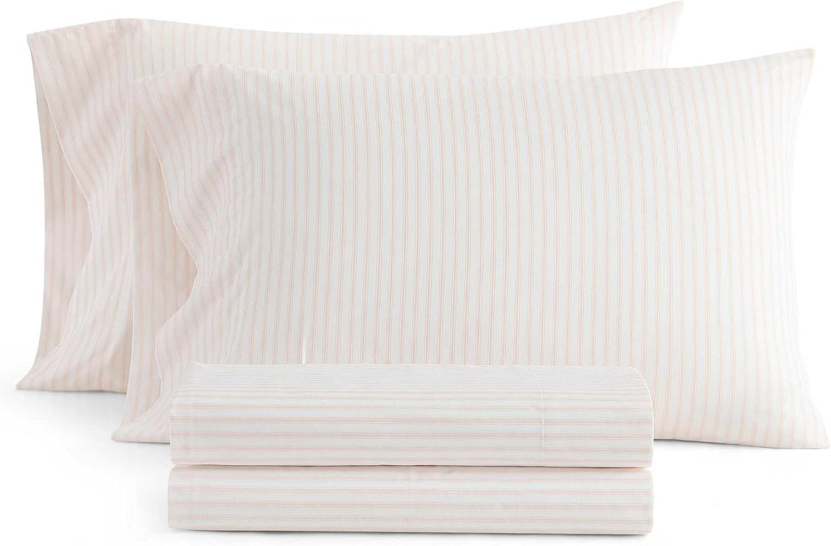King Cotton Percale Sheet Set with Matching Pillowcases