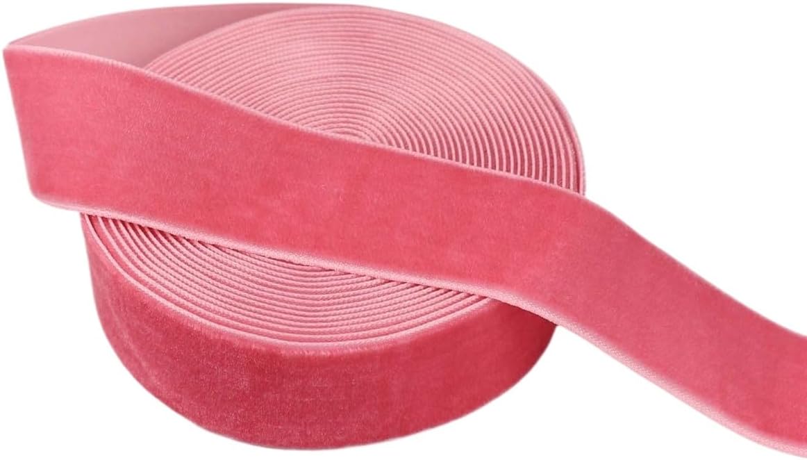 Velvet Ribbon for Gift Wrapping Christmas Decoration (07 (Peach),1-1/2'' (38mm) x 5 Yards)
