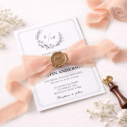 Handmade Fringe Chiffon Ribbon Pink and Cream 1 inch x 21Yd | Fabric Ribbon, For Flower Bouquet/Gift Wrapping/Wedding Invitations/Party Decorations
