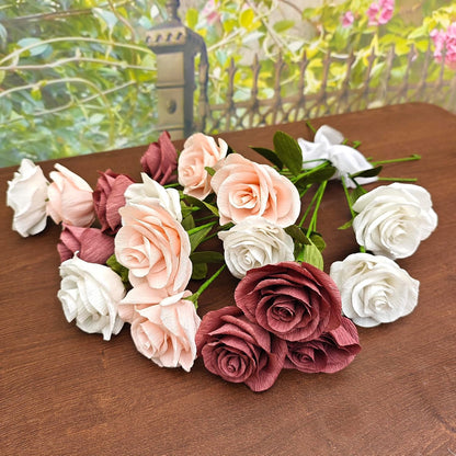 Dusty Pink Crepe Paper Rose Craft Kit for Weddings Home Decor Gift Giving Handmade DIY Gift Wrapping Paper Crafts Birthday Wedding Holiday Paper Flower Set of 18