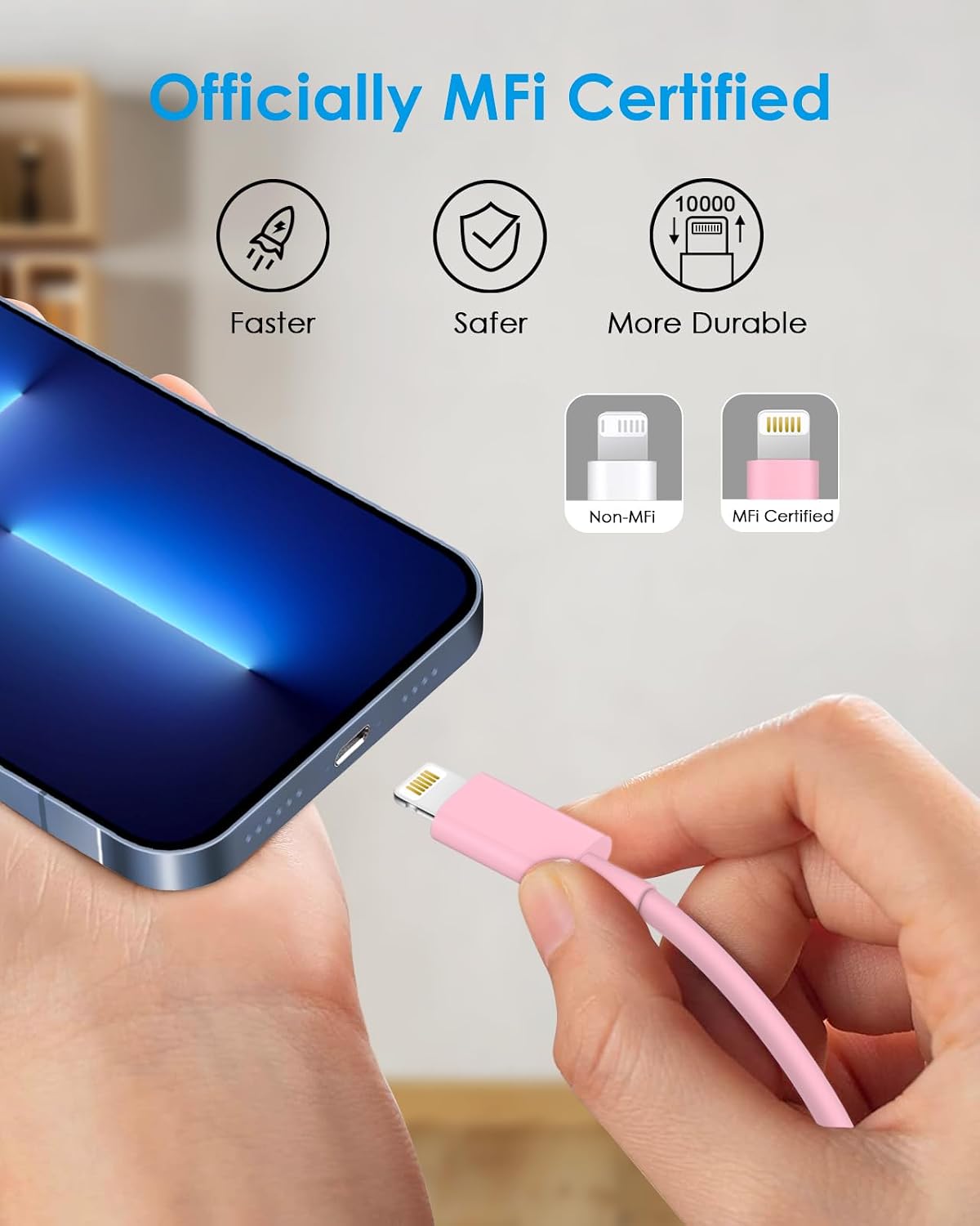Fast Charger for iPhone with 10 Foot iPhone Charger Cable Long Fast Charger