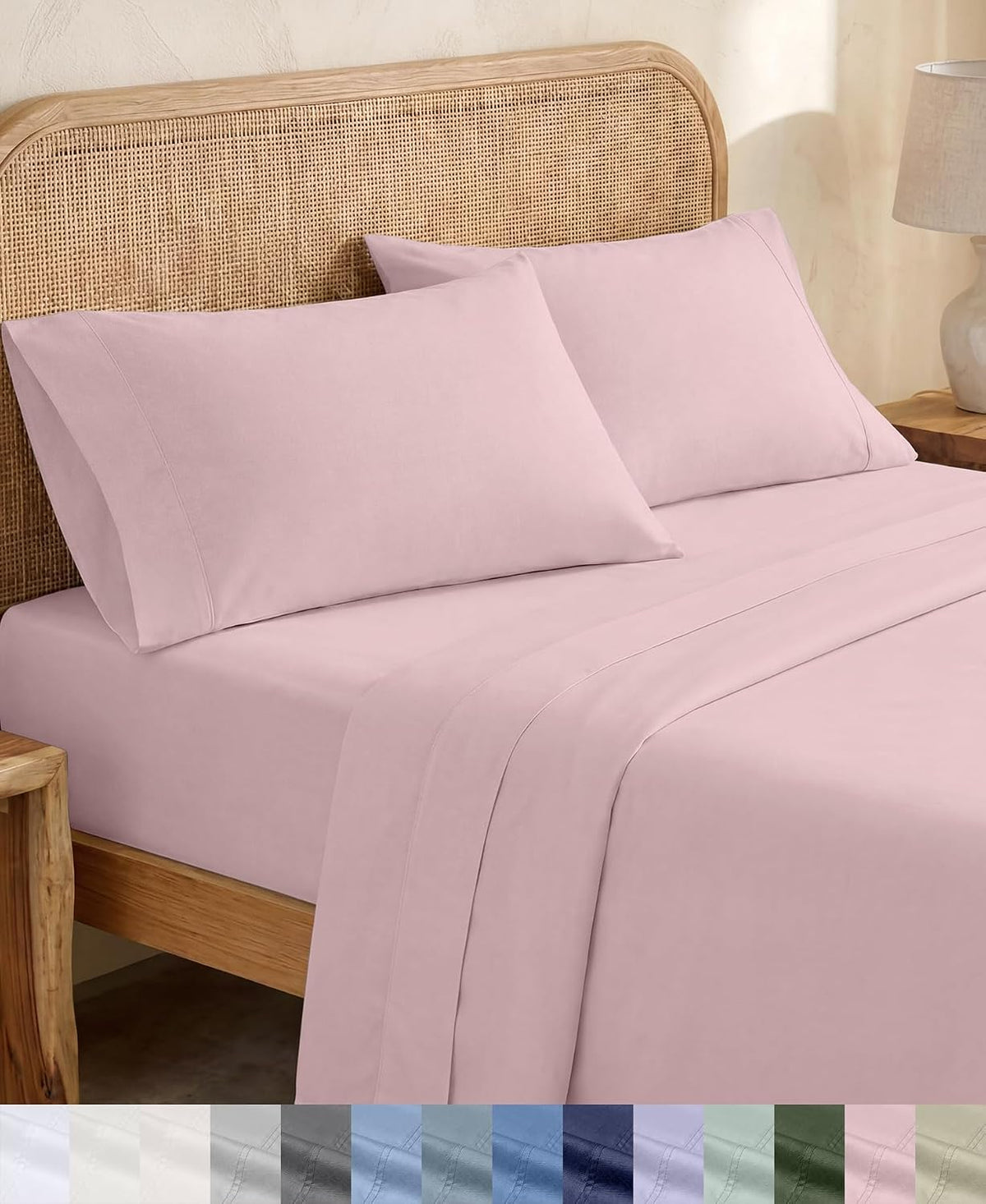 100% Organic Cotton California King Sheet Sets, Pink