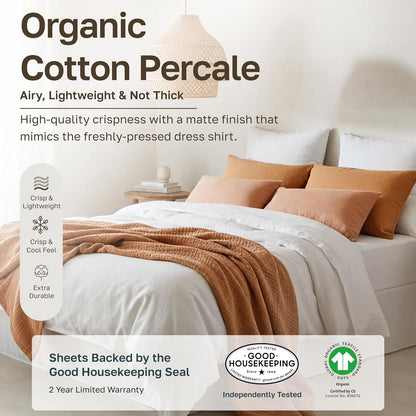 100% Organic Cotton California King Sheet Sets, Pink