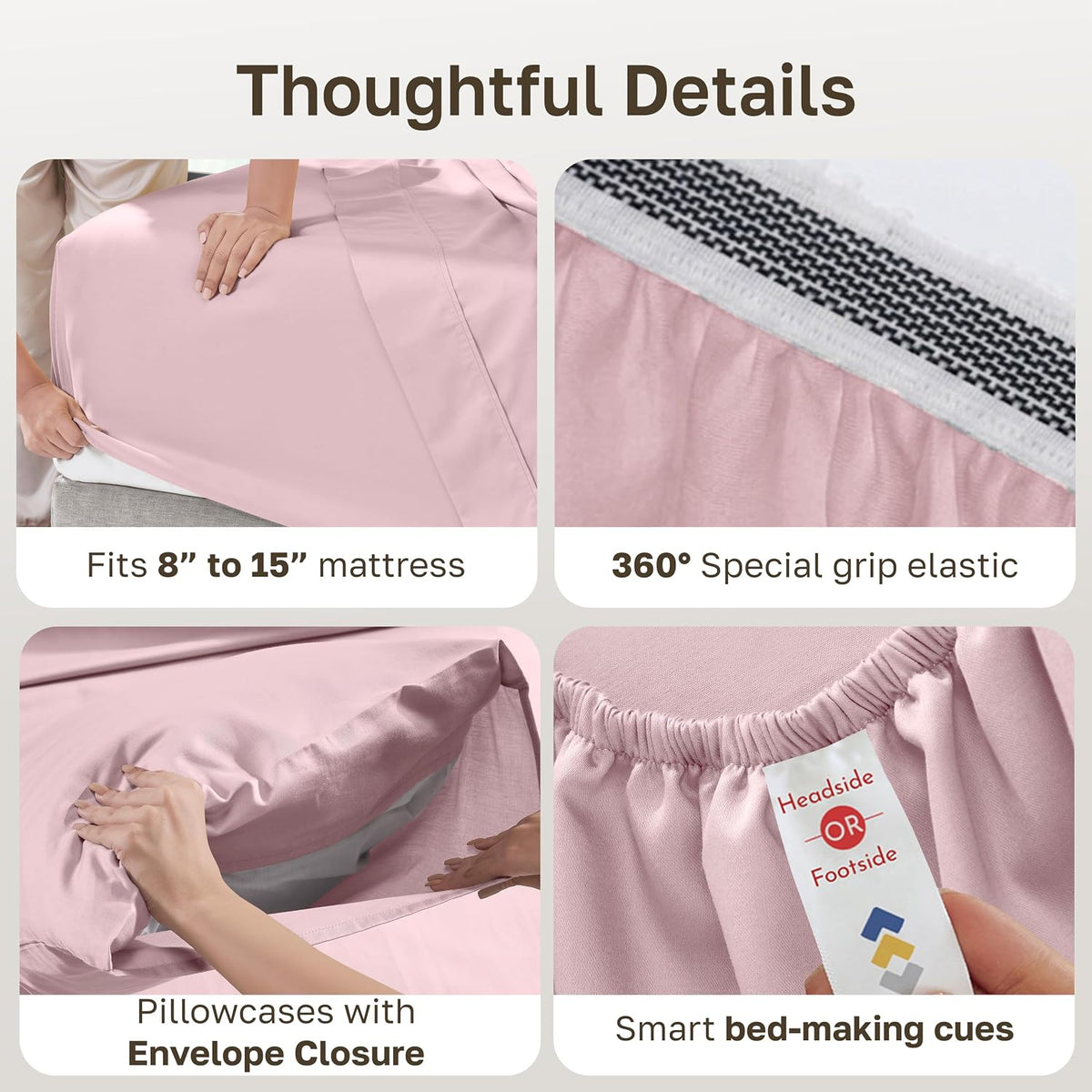 100% Organic Cotton California King Sheet Sets, Pink