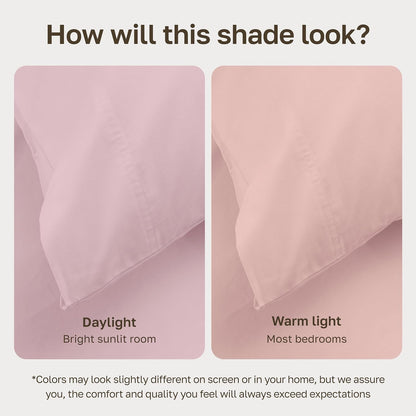 100% Organic Cotton California King Sheet Sets, Pink