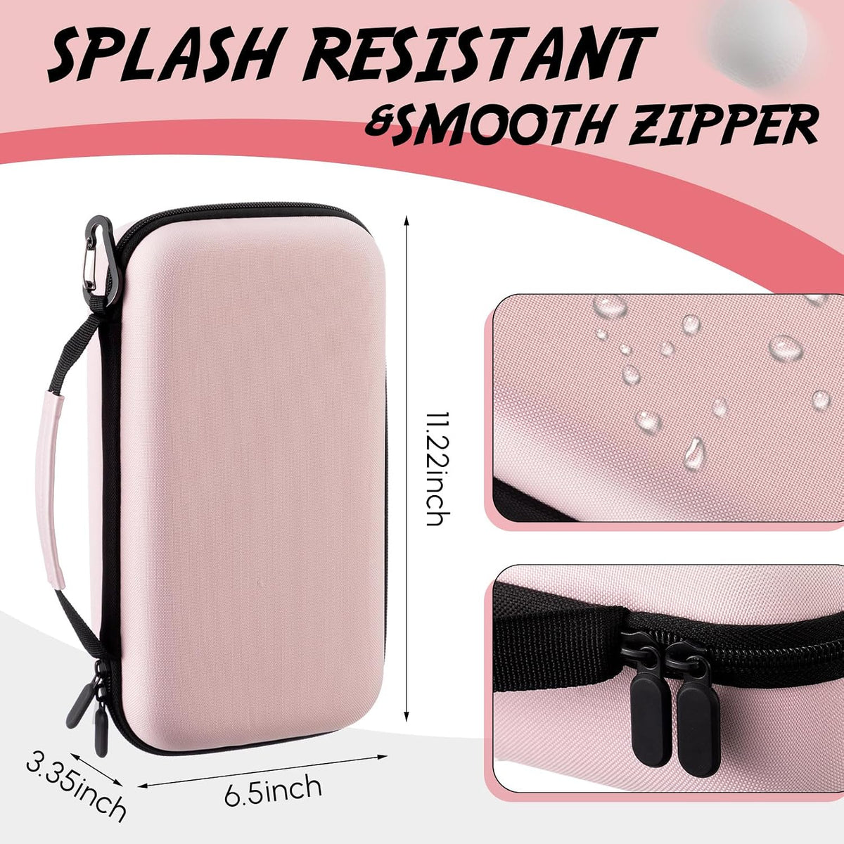 Golf Glove Holder Case with Removable Glove Shaper, Water-Resistant, Pink Golf Accessories Gift for Woman, Dividers Storage for Tees, Ball Markers, Phone, Divot Tool