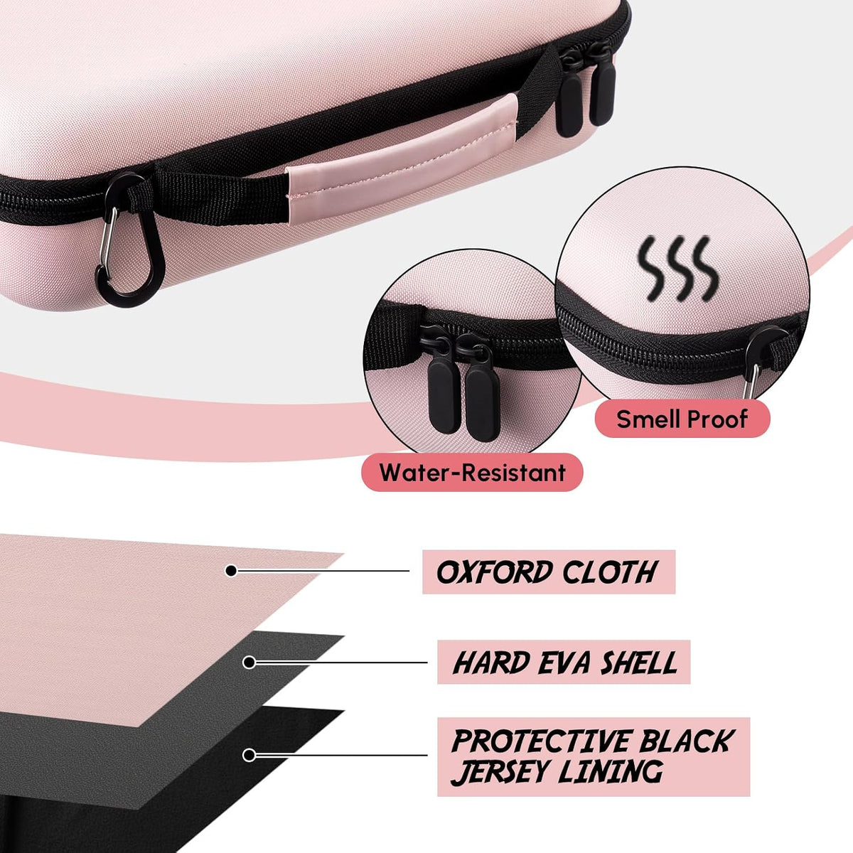 Golf Glove Holder Case with Removable Glove Shaper, Water-Resistant, Pink Golf Accessories Gift for Woman, Dividers Storage for Tees, Ball Markers, Phone, Divot Tool