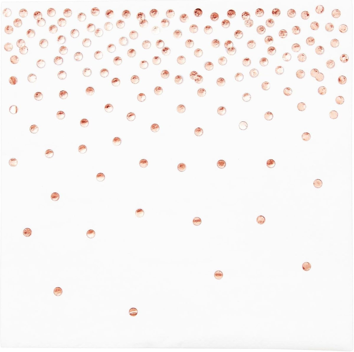 Rose Gold Confetti Cocktail Napkins - 5 x 5 in, 100 Count, 3-Ply Disposable - Polka Dotted Foil for Wedding Receptions & Bridal Showers - Beverage & Dessert Use
