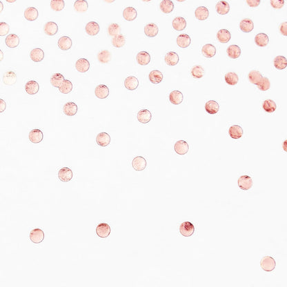 Rose Gold Confetti Cocktail Napkins - 5 x 5 in, 100 Count, 3-Ply Disposable - Polka Dotted Foil for Wedding Receptions & Bridal Showers - Beverage & Dessert Use
