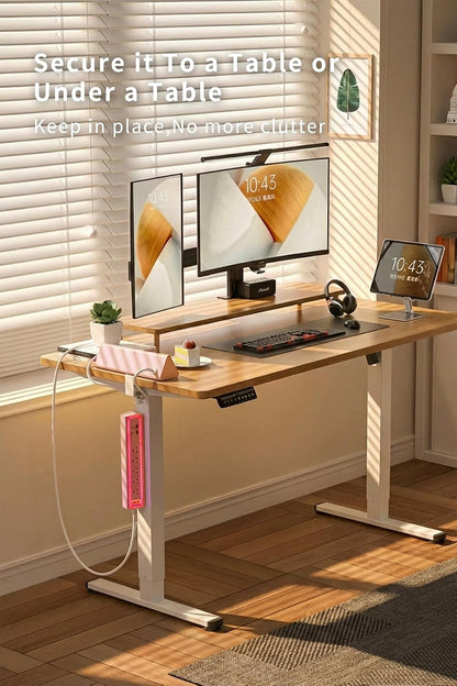 Desk Clamp Power Strip with Nightlight, 40W Fast Charging, 6FT Extension Cord, 4x20W USB-C & 2 USB Ports, 5 AC Outlets, Fits 1.69-Inch Table Edges