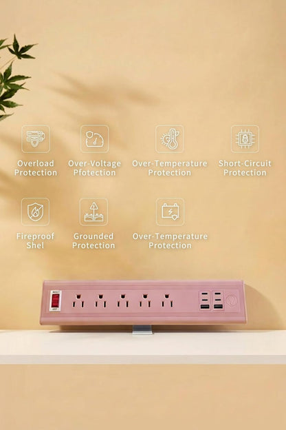 Desk Clamp Power Strip with Nightlight, 40W Fast Charging, 6FT Extension Cord, 4x20W USB-C & 2 USB Ports, 5 AC Outlets, Fits 1.69-Inch Table Edges