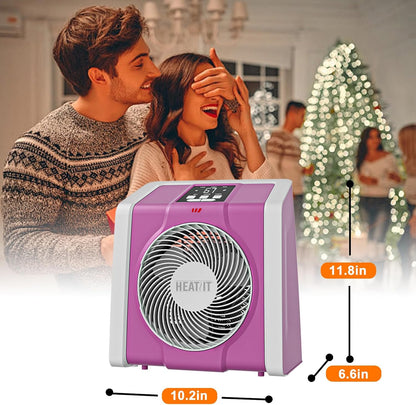 Space Heater with Remote, Digital Display with Thermostat, Pink