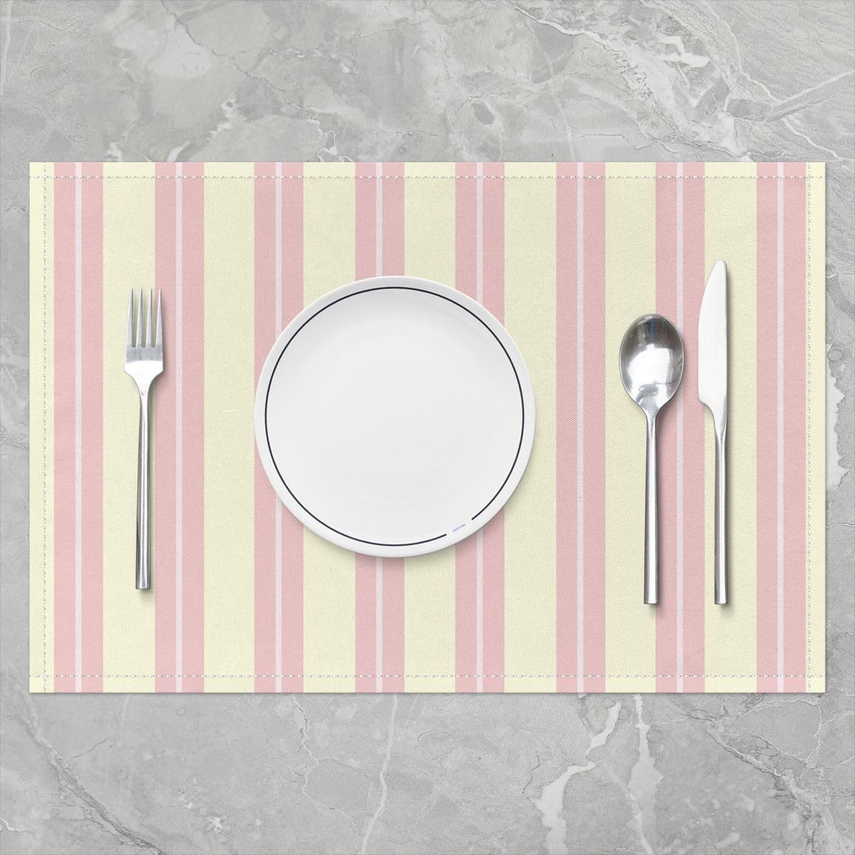 Moder Pink Striped Placemats Set of 4,Classic Vertical Stripe Table Place Mats for Kids Boys Girls,Modern Abstract Placemat Geometric Minimalist for Kitchen Dining Table Decoration 12"x18"