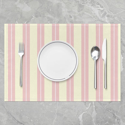 Moder Pink Striped Placemats Set of 4,Classic Vertical Stripe Table Place Mats for Kids Boys Girls,Modern Abstract Placemat Geometric Minimalist for Kitchen Dining Table Decoration 12"x18"