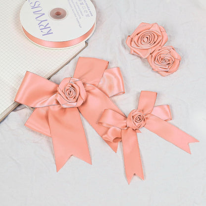 Peach Satin Ribbon, Double Faced 1 Inch X 50 Yards Peach Ribbon, Premium Satin Ribbons for Gift Wrapping, Crafts, Hair Bow Making, Sewing, Flower Bouquet, Wedding Party Decor