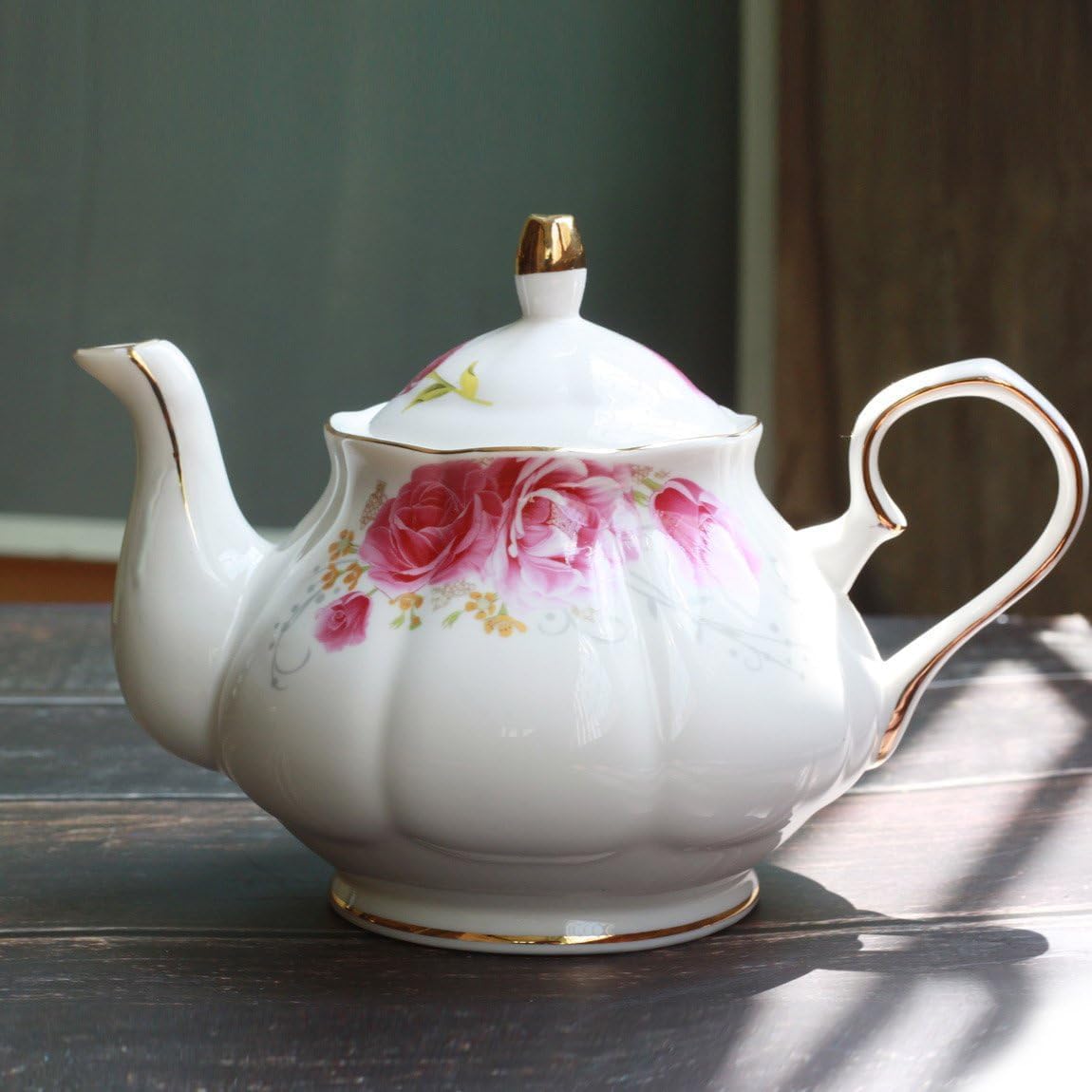 Tea Pot Handmade Ceramic Flowers (Pink)