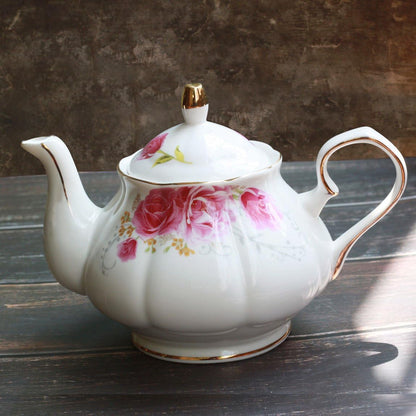Tea Pot Handmade Ceramic Flowers (Pink)