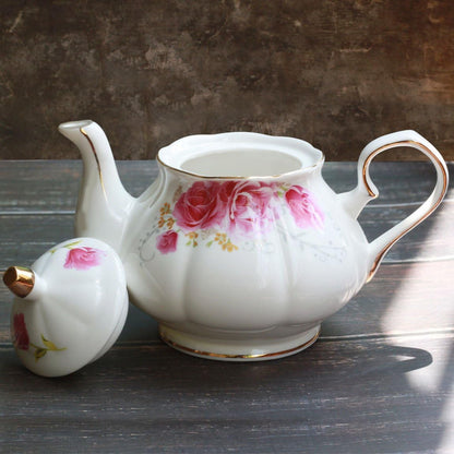 Tea Pot Handmade Ceramic Flowers (Pink)