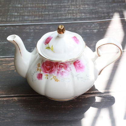 Tea Pot Handmade Ceramic Flowers (Pink)