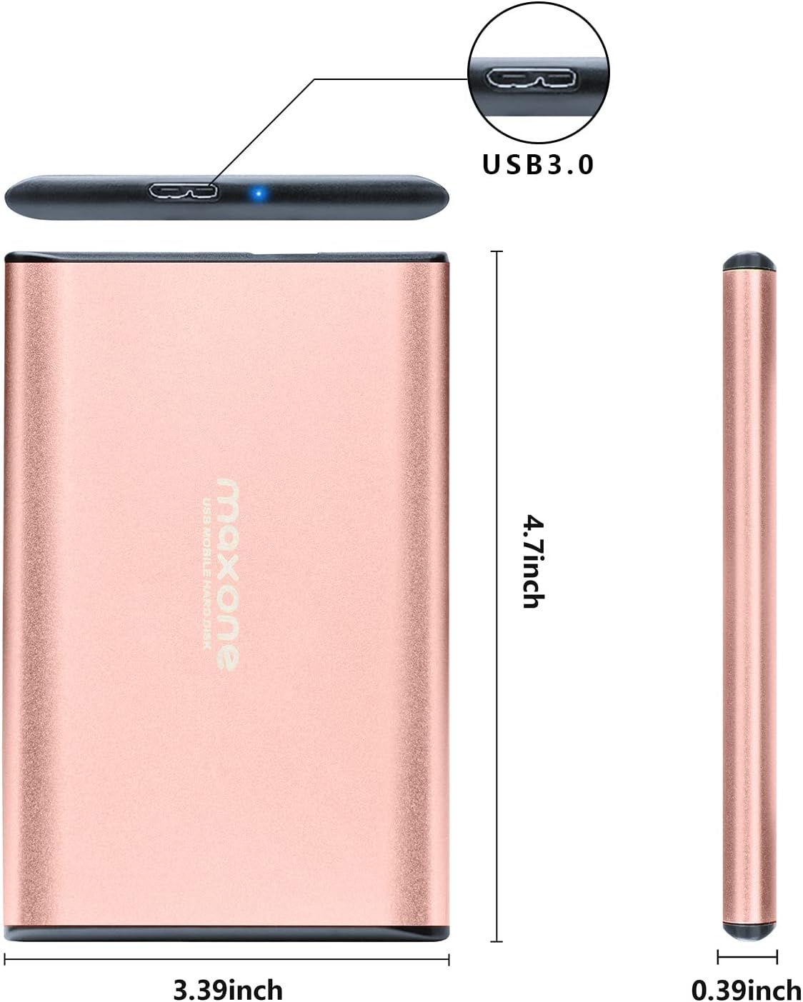 500GB Ultra Slim Portable External Hard Drive HDD USB 3.0 Compatible